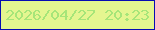 文字の大きさ：4、枠の色：070db3、背景の色：e4f690、文字の色：a6e579 無料ブログパーツのブログ時計