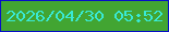 文字の大きさ：2、枠の色：070ec7、背景の色：42a532、文字の色：39e9d4 無料ブログパーツのブログ時計