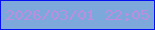 文字の大きさ：2、枠の色：070ff3、背景の色：7da8db、文字の色：bb8fde 無料ブログパーツのブログ時計