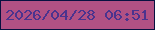 文字の大きさ：3、枠の色：071140、背景の色：b15184、文字の色：4b338e 無料ブログパーツのブログ時計