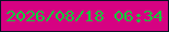 文字の大きさ：1、枠の色：071425、背景の色：d60282、文字の色：15c83b 無料ブログパーツのブログ時計