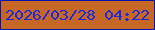 文字の大きさ：2、枠の色：0717ad、背景の色：c76725、文字の色：1e2ada 無料ブログパーツのブログ時計