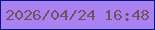 文字の大きさ：5、枠の色：07187a、背景の色：a782f0、文字の色：765060 無料ブログパーツのブログ時計