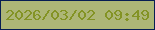 文字の大きさ：1、枠の色：071d53、背景の色：adb677、文字の色：839324 無料ブログパーツのブログ時計