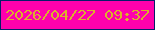 文字の大きさ：3、枠の色：071e69、背景の色：ff01ac、文字の色：dbb12c 無料ブログパーツのブログ時計