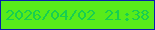 文字の大きさ：4、枠の色：071ead、背景の色：58eb1b、文字の色：17cf50 無料ブログパーツのブログ時計