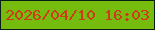 文字の大きさ：2、枠の色：071f19、背景の色：75bc0f、文字の色：cd3c18 無料ブログパーツのブログ時計