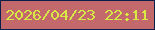 文字の大きさ：3、枠の色：071f49、背景の色：c4696b、文字の色：d7e945 無料ブログパーツのブログ時計