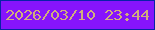 文字の大きさ：3、枠の色：0722a9、背景の色：8614fc、文字の色：d1ae7c 無料ブログパーツのブログ時計