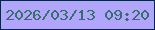 文字の大きさ：2、枠の色：07234f、背景の色：b2a6fc、文字の色：356e6a 無料ブログパーツのブログ時計