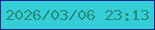 文字の大きさ：3、枠の色：072488、背景の色：33ced8、文字の色：288d76 無料ブログパーツのブログ時計