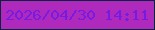 文字の大きさ：5、枠の色：07253e、背景の色：af29bc、文字の色：761ce2 無料ブログパーツのブログ時計