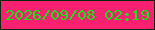 文字の大きさ：3、枠の色：07260c、背景の色：f82070、文字の色：12e716 無料ブログパーツのブログ時計