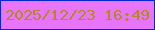 文字の大きさ：1、枠の色：0726cf、背景の色：e875f9、文字の色：b28724 無料ブログパーツのブログ時計