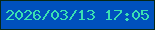 文字の大きさ：4、枠の色：072815、背景の色：0051bd、文字の色：3ae0b2 無料ブログパーツのブログ時計