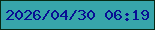 文字の大きさ：2、枠の色：072913、背景の色：37a5aa、文字の色：080e94 無料ブログパーツのブログ時計