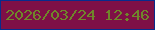 文字の大きさ：1、枠の色：072c8c、背景の色：7e1046、文字の色：6f872a 無料ブログパーツのブログ時計