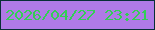 文字の大きさ：5、枠の色：072f37、背景の色：af7ae7、文字の色：33ce56 無料ブログパーツのブログ時計