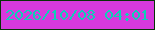 文字の大きさ：5、枠の色：073306、背景の色：d739dd、文字の色：0fceb7 無料ブログパーツのブログ時計