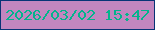 文字の大きさ：2、枠の色：073476、背景の色：c286bf、文字の色：03b48c 無料ブログパーツのブログ時計