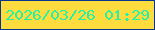 文字の大きさ：3、枠の色：073690、背景の色：ffdc3d、文字の色：24f1a5 無料ブログパーツのブログ時計