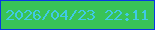 文字の大きさ：4、枠の色：0738e3、背景の色：38c358、文字の色：40c9e6 無料ブログパーツのブログ時計