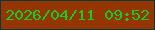 文字の大きさ：2、枠の色：07393d、背景の色：953602、文字の色：16cc1c 無料ブログパーツのブログ時計