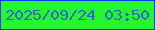 文字の大きさ：5、枠の色：0739f2、背景の色：26f62d、文字の色：2a68d0 無料ブログパーツのブログ時計