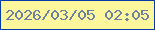 文字の大きさ：2、枠の色：073ba7、背景の色：fcf69d、文字の色：6c81a3 無料ブログパーツのブログ時計