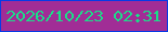文字の大きさ：1、枠の色：073be6、背景の色：a12d96、文字の色：1bdd89 無料ブログパーツのブログ時計
