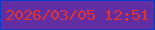文字の大きさ：3、枠の色：073dc4、背景の色：612ea4、文字の色：e3322d 無料ブログパーツのブログ時計