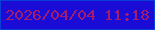 文字の大きさ：5、枠の色：073ed5、背景の色：1b0bd7、文字の色：a31c6d 無料ブログパーツのブログ時計
