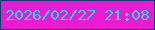 文字の大きさ：2、枠の色：07406e、背景の色：eb1bd2、文字の色：1bdeed 無料ブログパーツのブログ時計