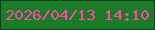 文字の大きさ：5、枠の色：07411f、背景の色：1b7b26、文字の色：fa49a6 無料ブログパーツのブログ時計