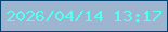 文字の大きさ：4、枠の色：074371、背景の色：9db5ce、文字の色：56fef3 無料ブログパーツのブログ時計
