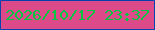文字の大きさ：4、枠の色：0743ae、背景の色：dc4a89、文字の色：06c743 無料ブログパーツのブログ時計