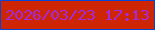 文字の大きさ：1、枠の色：0746d5、背景の色：ce2605、文字の色：a62add 無料ブログパーツのブログ時計