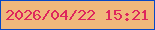 文字の大きさ：1、枠の色：0748c6、背景の色：f0b87c、文字の色：de275d 無料ブログパーツのブログ時計