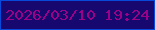 文字の大きさ：4、枠の色：0749da、背景の色：16086f、文字の色：9b0088 無料ブログパーツのブログ時計