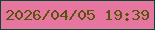 文字の大きさ：4、枠の色：074a34、背景の色：e676a0、文字の色：535608 無料ブログパーツのブログ時計