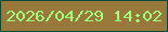 文字の大きさ：4、枠の色：074a3a、背景の色：98793b、文字の色：9efe7b 無料ブログパーツのブログ時計