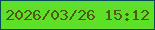文字の大きさ：5、枠の色：074a55、背景の色：5ee026、文字の色：525819 無料ブログパーツのブログ時計