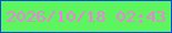 文字の大きさ：4、枠の色：074ae4、背景の色：5df55d、文字の色：f17de0 無料ブログパーツのブログ時計