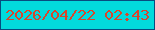 文字の大きさ：2、枠の色：074c7f、背景の色：02dadc、文字の色：d8462c 無料ブログパーツのブログ時計