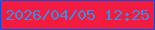 文字の大きさ：4、枠の色：074fe2、背景の色：f31b3f、文字の色：3c8be2 無料ブログパーツのブログ時計