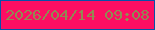 文字の大きさ：2、枠の色：0751aa、背景の色：fd0e63、文字の色：918a52 無料ブログパーツのブログ時計