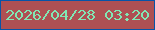 文字の大きさ：4、枠の色：0754a7、背景の色：ae5053、文字の色：81e7b4 無料ブログパーツのブログ時計