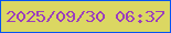 文字の大きさ：1、枠の色：0754f3、背景の色：dbd762、文字の色：9c3fbc 無料ブログパーツのブログ時計