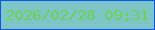 文字の大きさ：2、枠の色：0757ec、背景の色：7ec5c8、文字の色：6cd351 無料ブログパーツのブログ時計