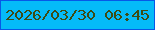 文字の大きさ：3、枠の色：0758e7、背景の色：05bbf8、文字の色：3d4c13 無料ブログパーツのブログ時計
